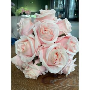 Pink-colored Artificial 10 Rose Bouquet 11"